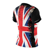 British Flag Women's Cut & Sew Black Tee - MULTIVERSITY STORE